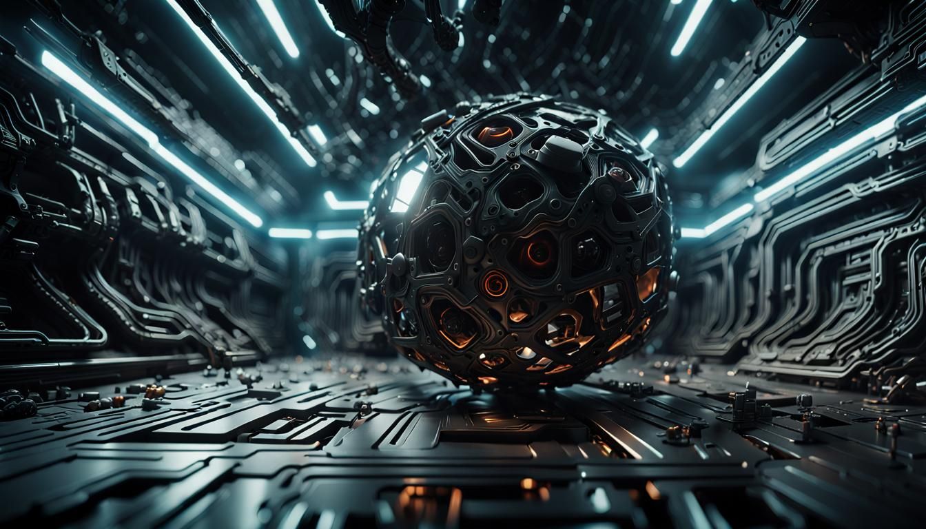 Dark Macro Photography of Abstract Sci-Fi Scene