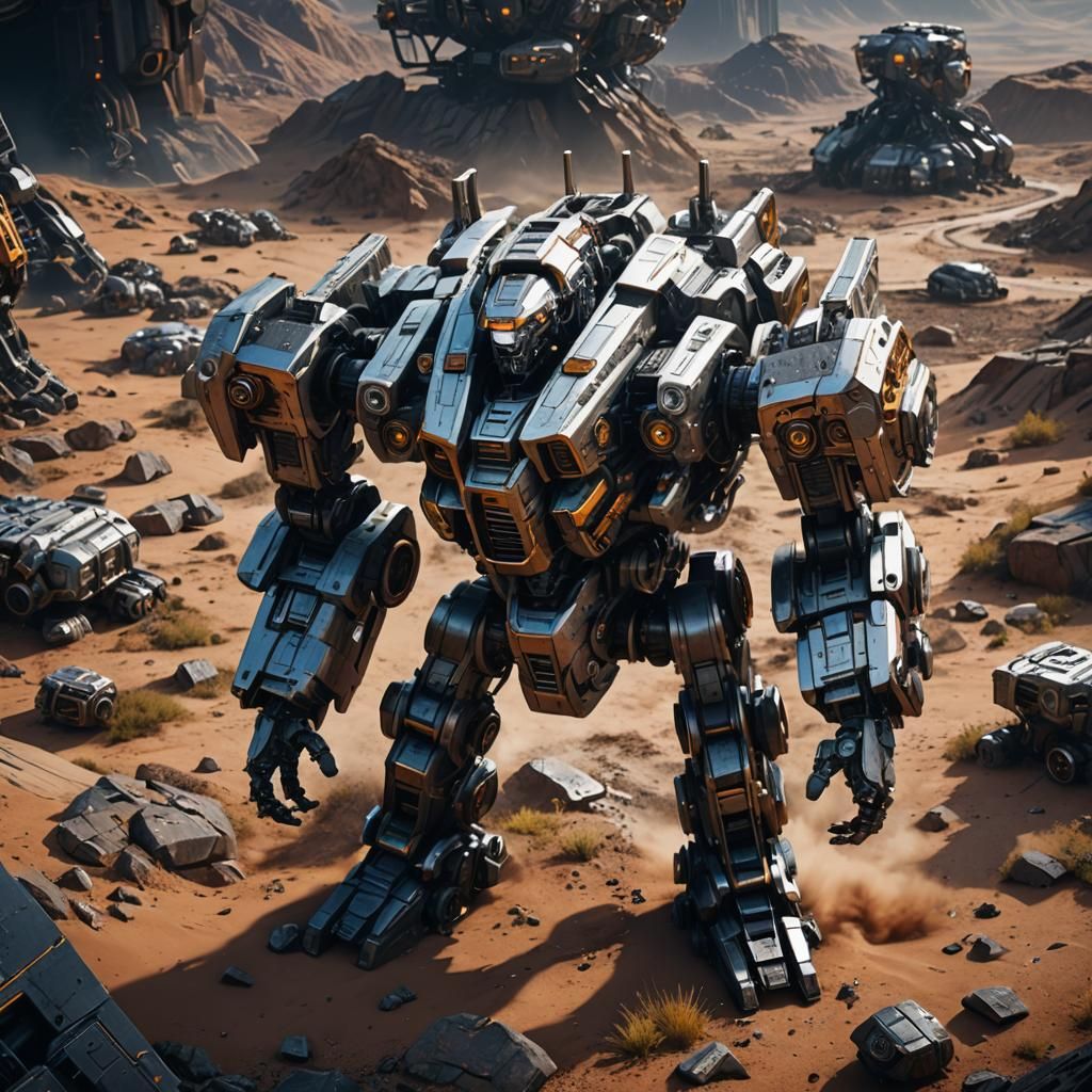 Futuristic Sci-Fi Mech with Intricate Details