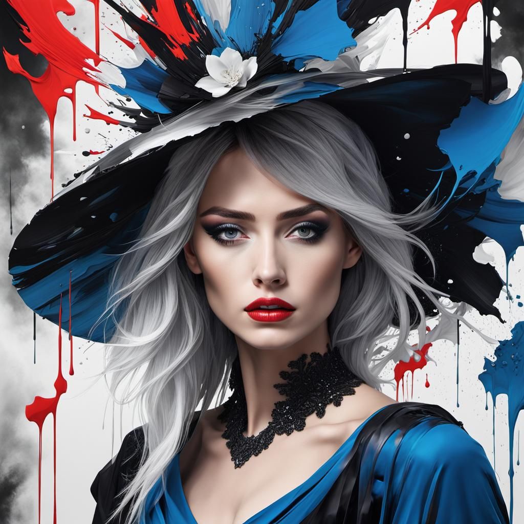 Abstract Portrait of a Woman in Digital Painting