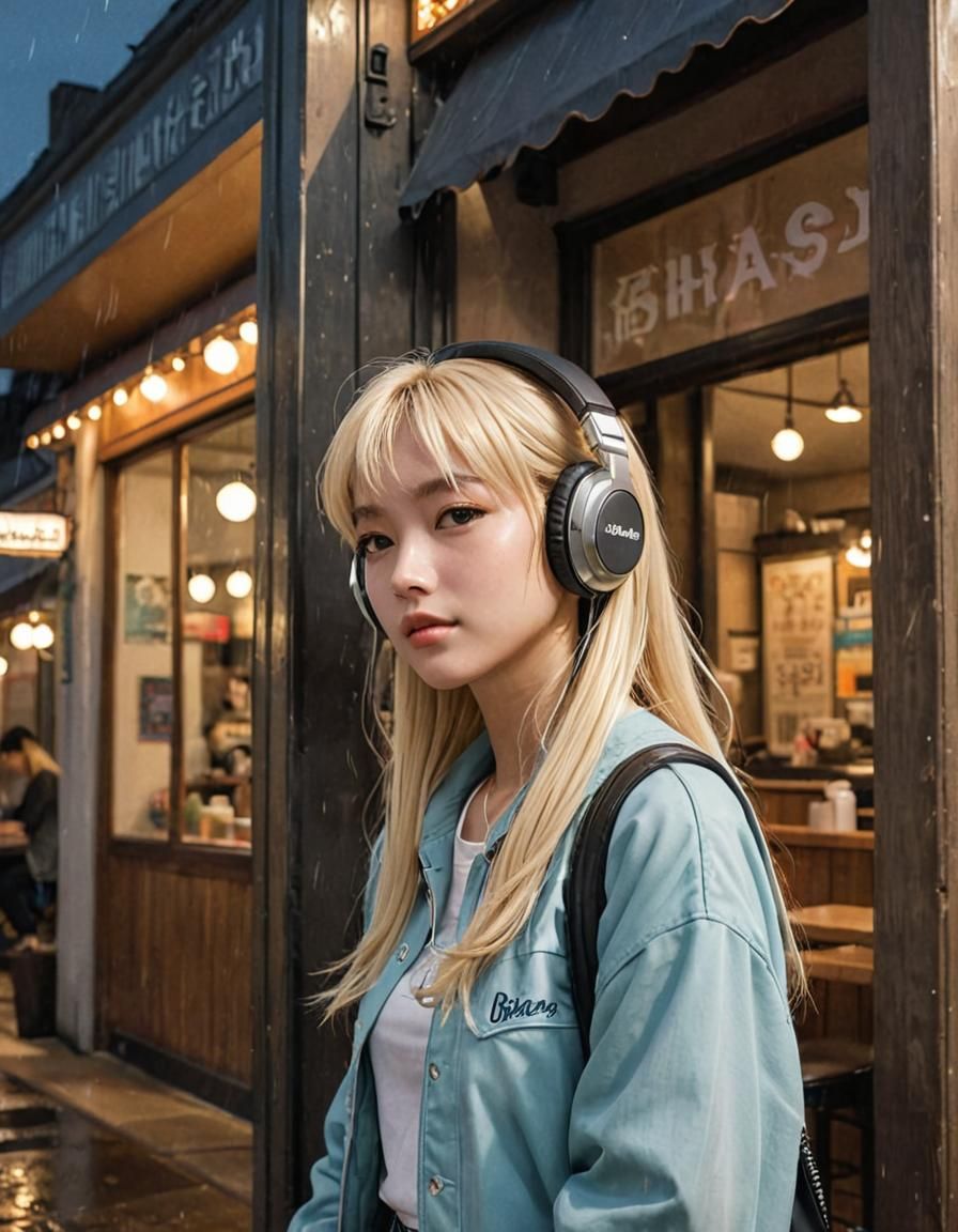 Serene K-Pop Idol in American Manga Style