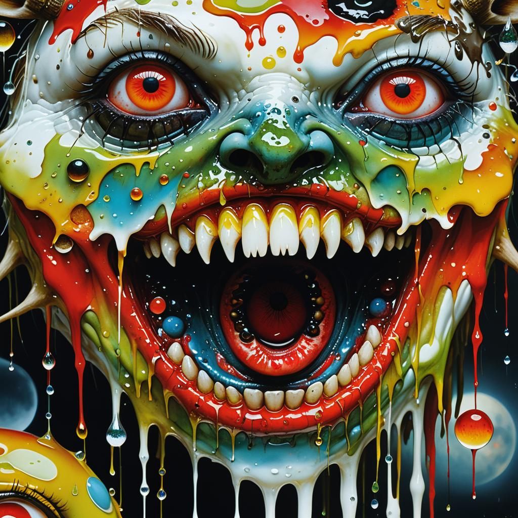 Grotesque Surreal Moon Close-up in Macro Photography