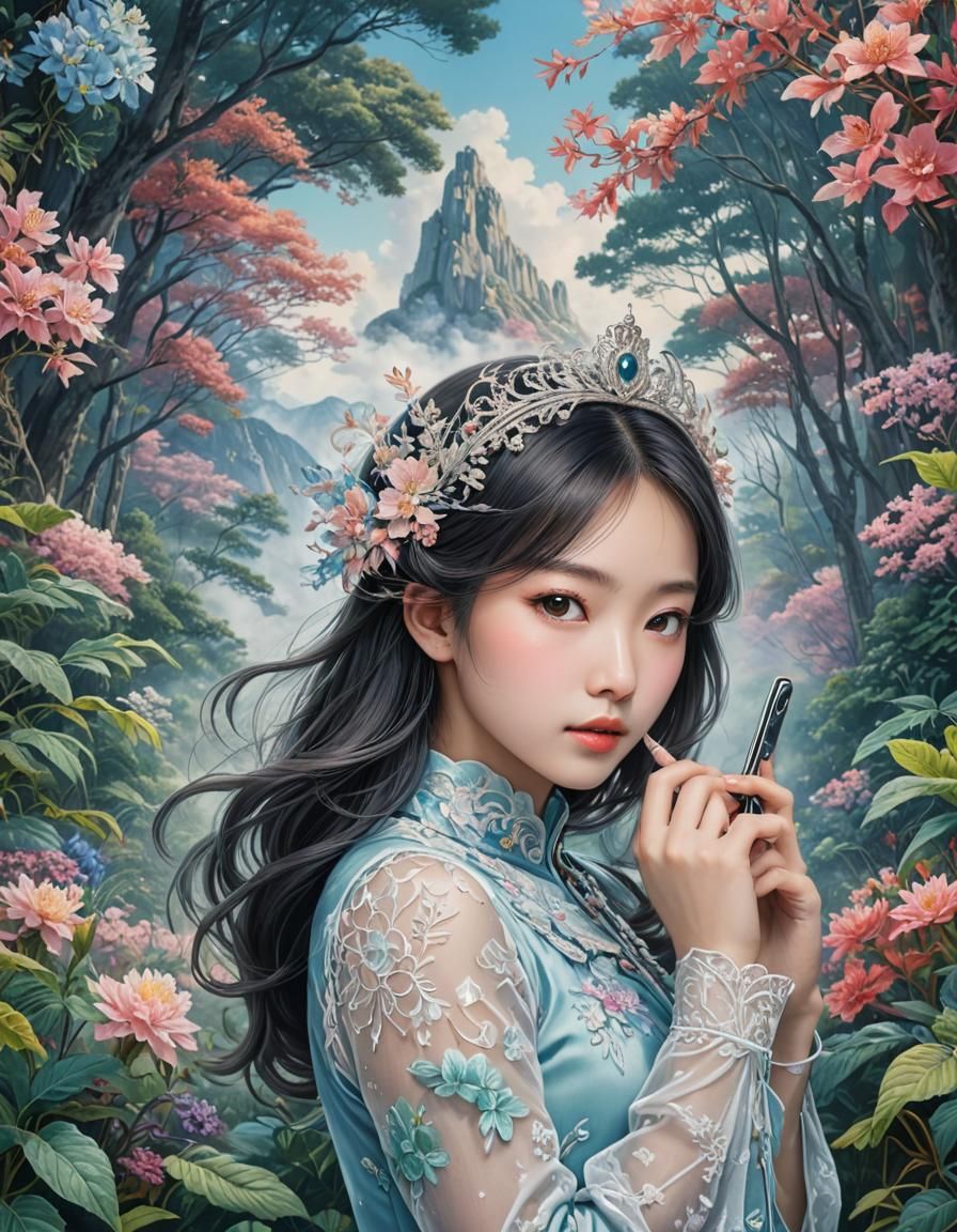 Mountain Vista: Dynamic Art Inspired by Fashion Magazine