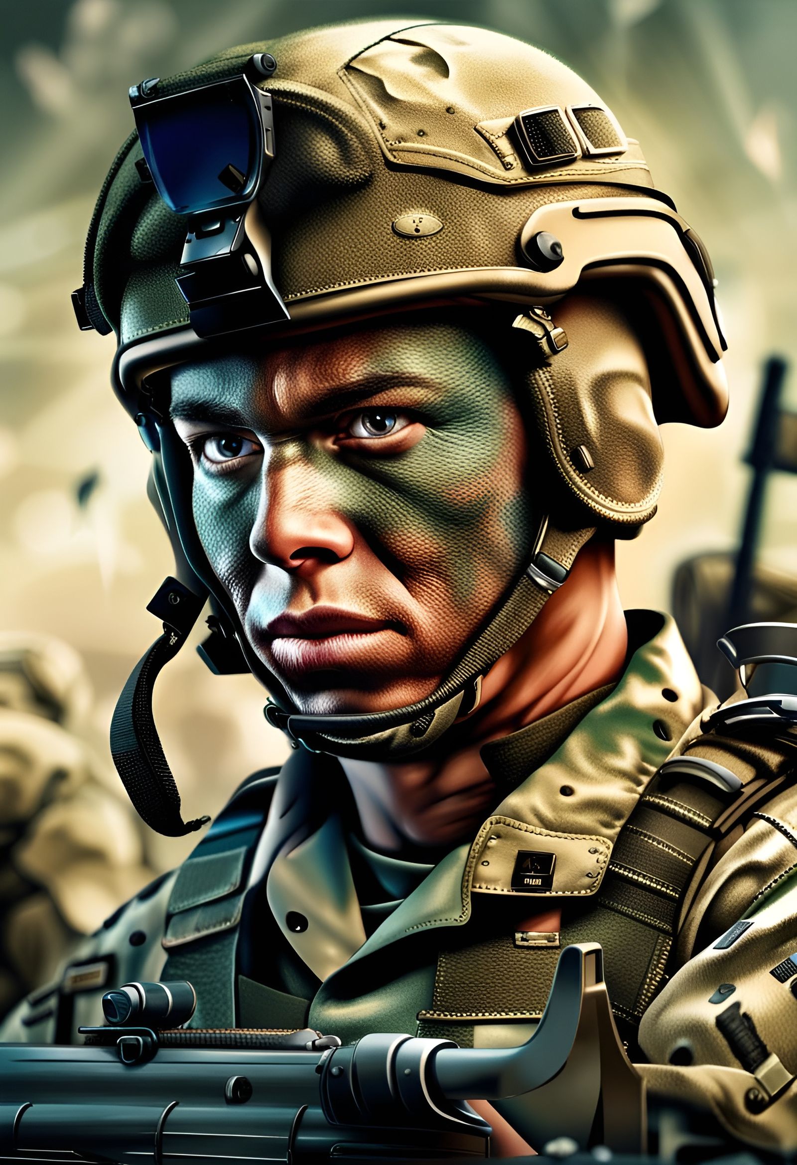 Detailed Military Recruitment Poster in Digital Illustration