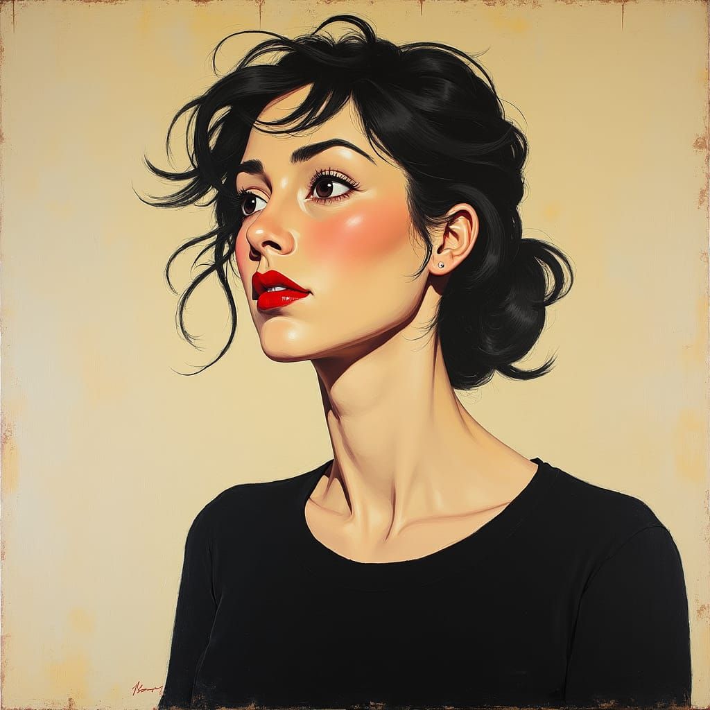 Abstract Modesty Blaise in Miro Style