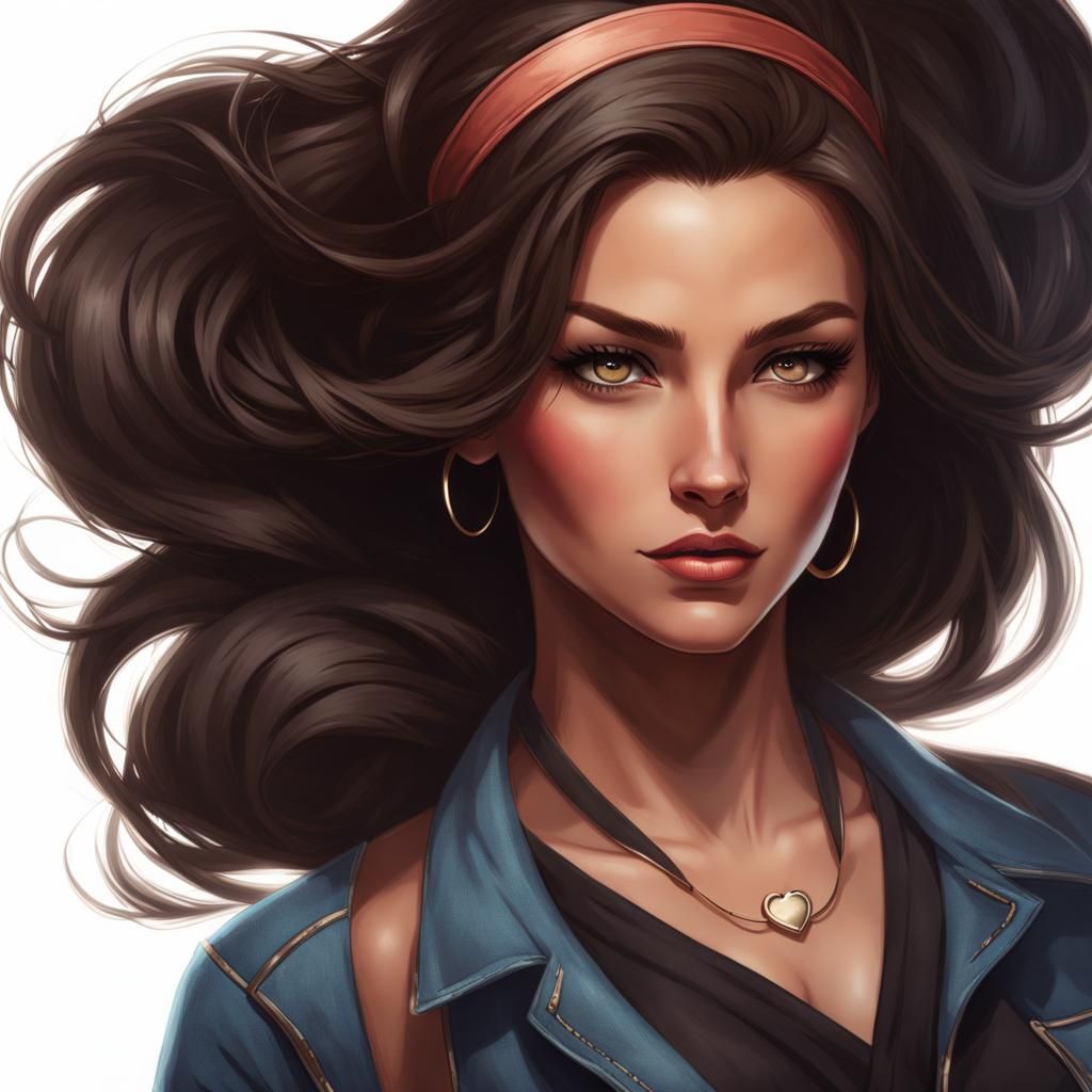 Woman with Hourglass Figure in Detailed Portrait