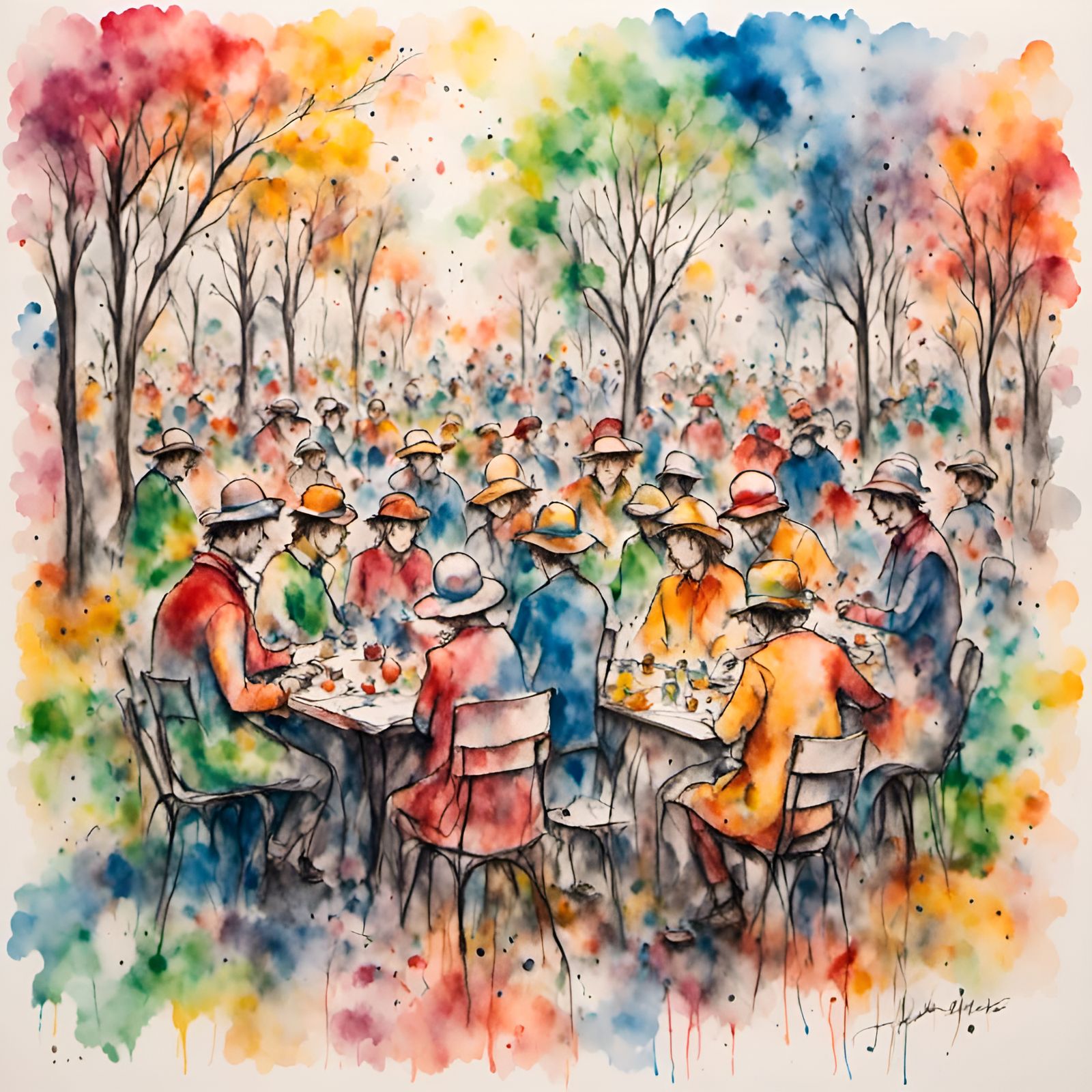 Crayon Wax Style AI Generated Art