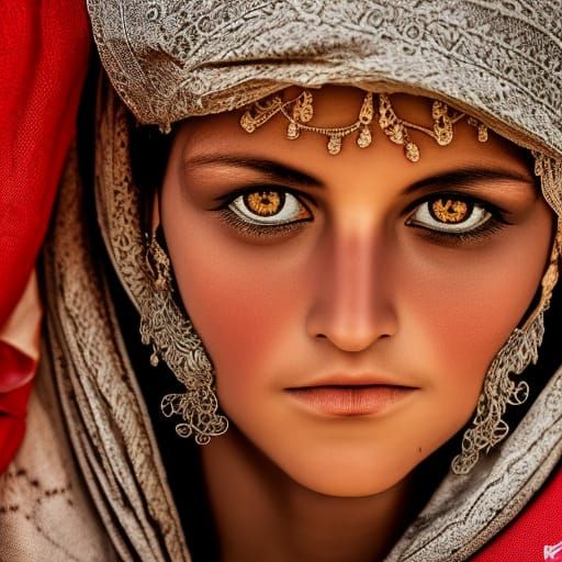 Hyperrealistic Moroccan Woman in Cinematic HDR