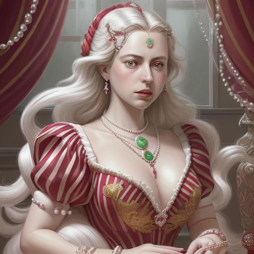 Hyperrealistic Illustration of Pearls, Seashells and Jewels