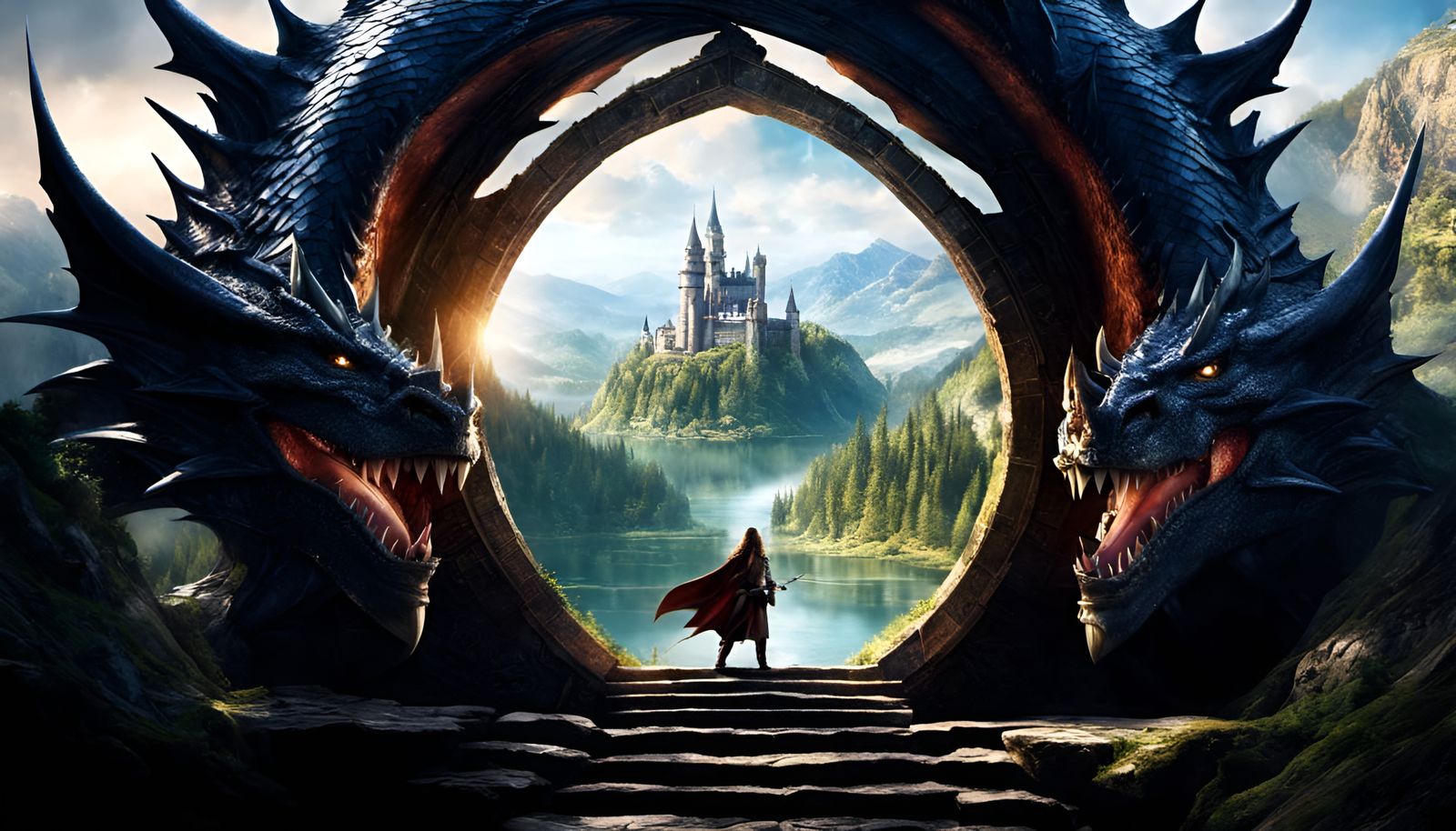 Fantasy Wonderland Portal Inside Dragon Mouth