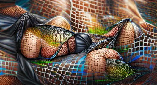 Detailed Fishnet Digital Illustration in 8K