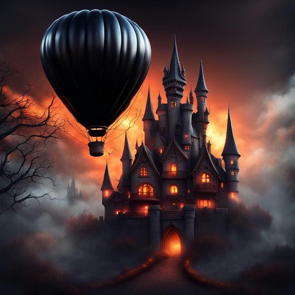 Halloween Hot Air Baloon In The Skye