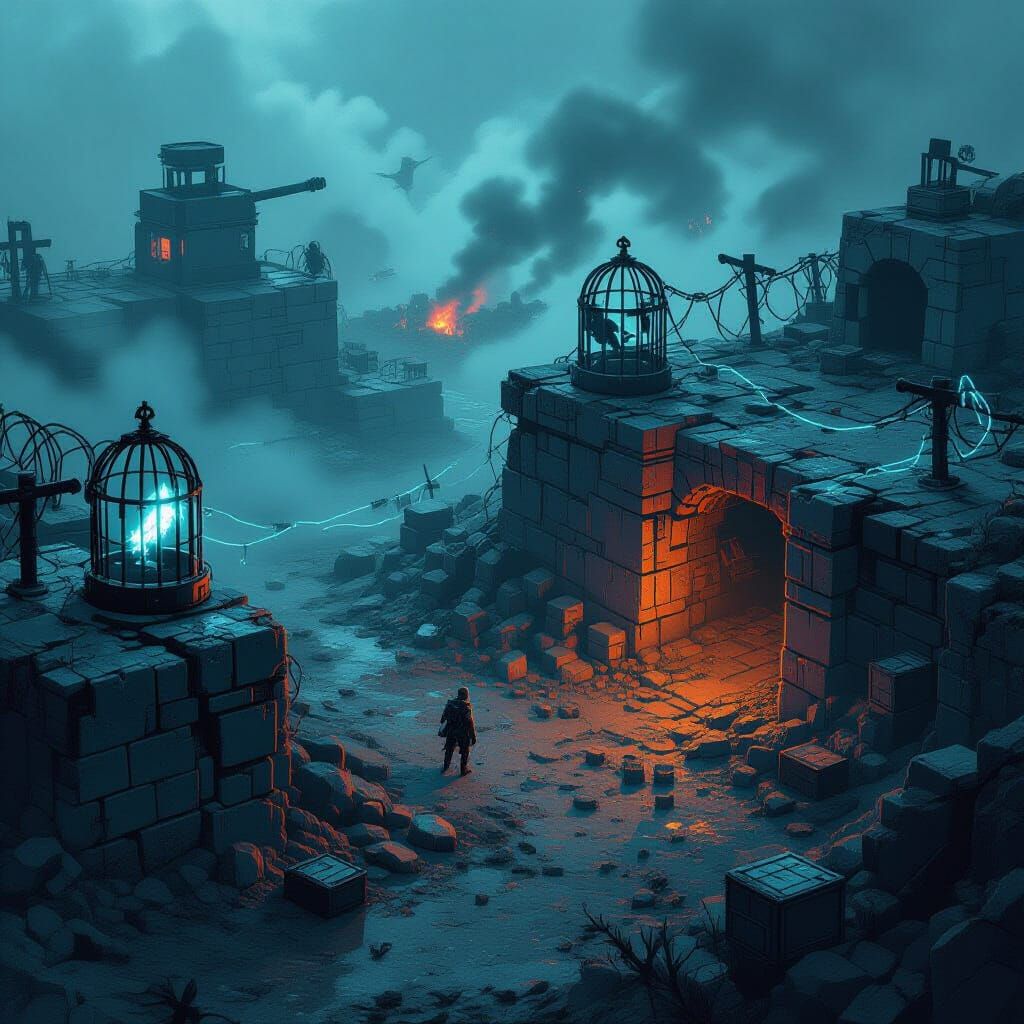 16-Bit Pixel Art Title Screen for Grim Sci-Fi War Game