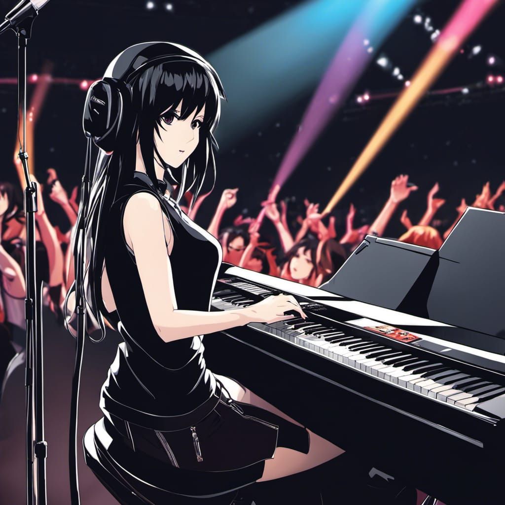 Anime Rocker Girl Keyboard Concert