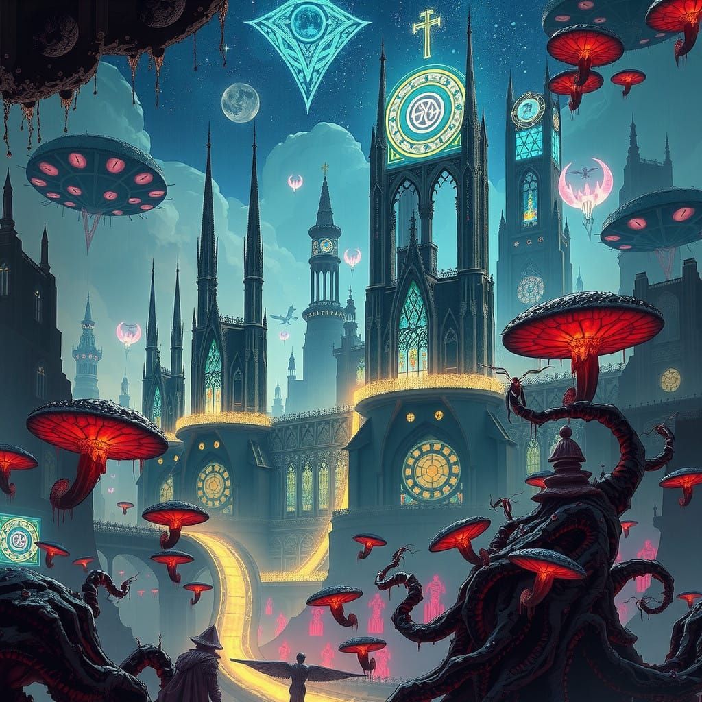 Surreal Realms of Shatterveil: Gothic-Futuristic Fusion