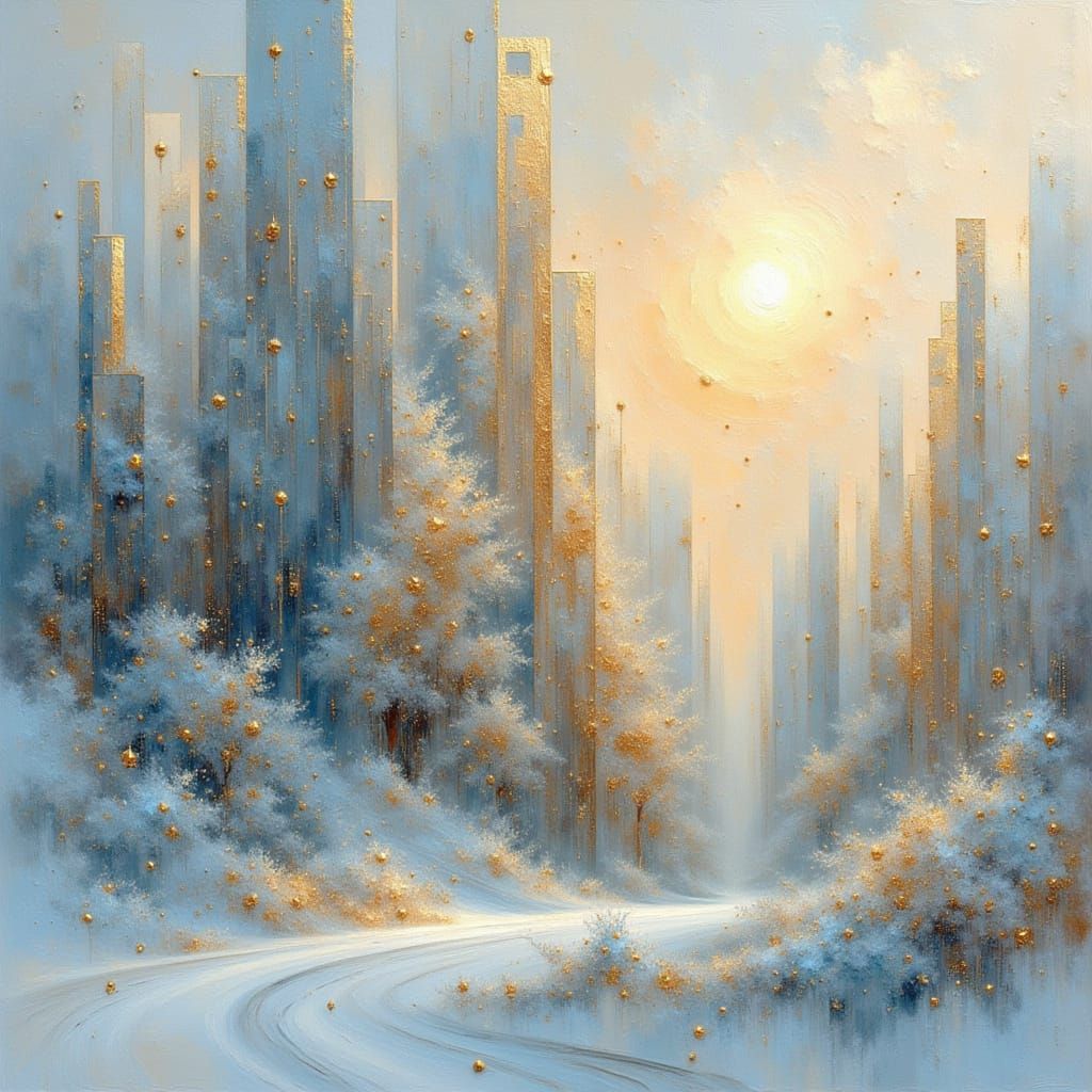 Mystic Winter and Summer Split Screen Double Exposure