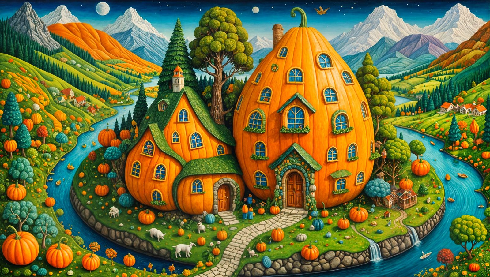 Detailed Gourd House in Surreal Miniature Land