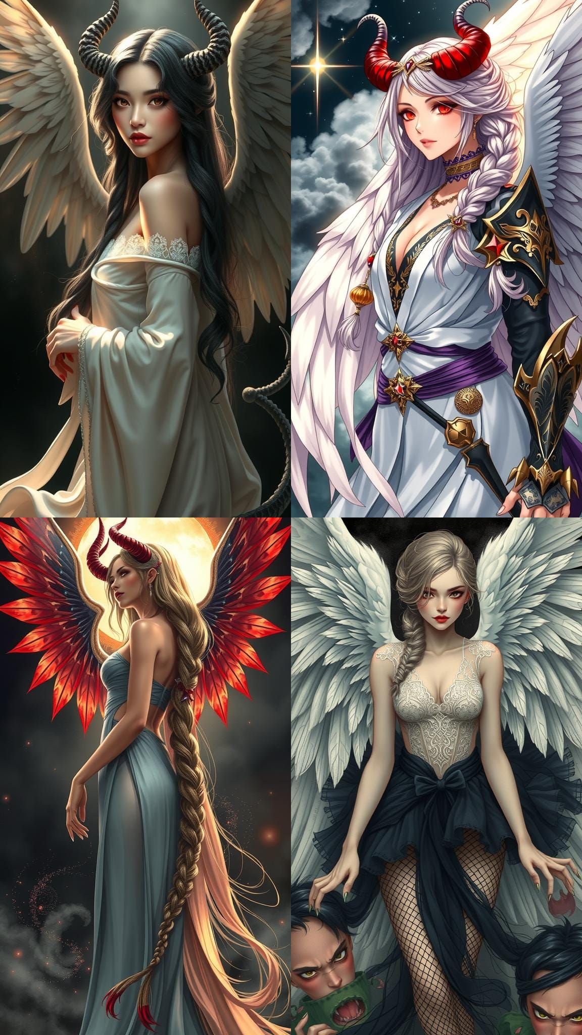 Anime Female: Angel and Demon in Hyper Detail