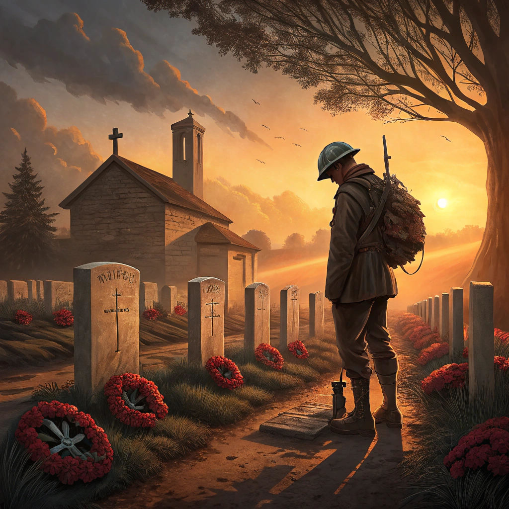 Poignant War Memorial at Dawn and Dusk