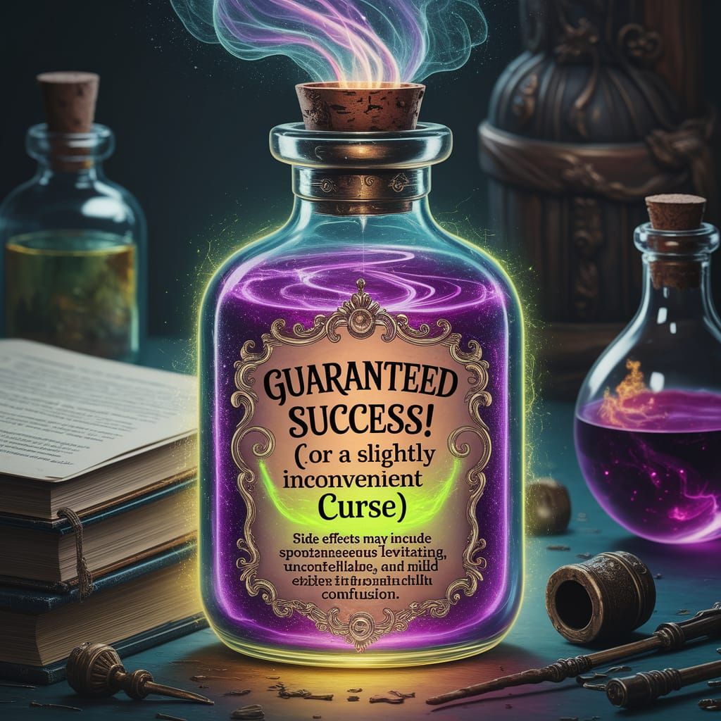 Enchanted Potion Radiates Whimsy in Ancient Alchemy Setting