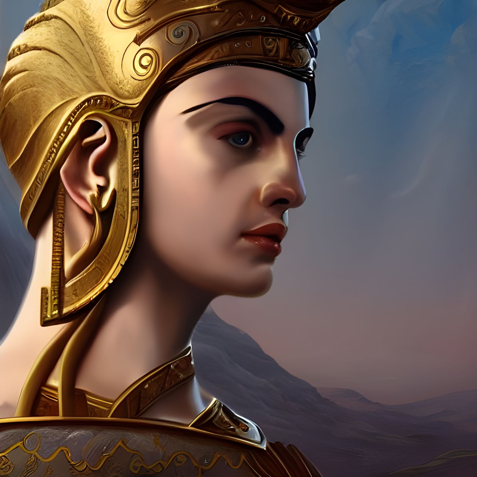 Athena, Goddess of Wisdom in a Matte Painting