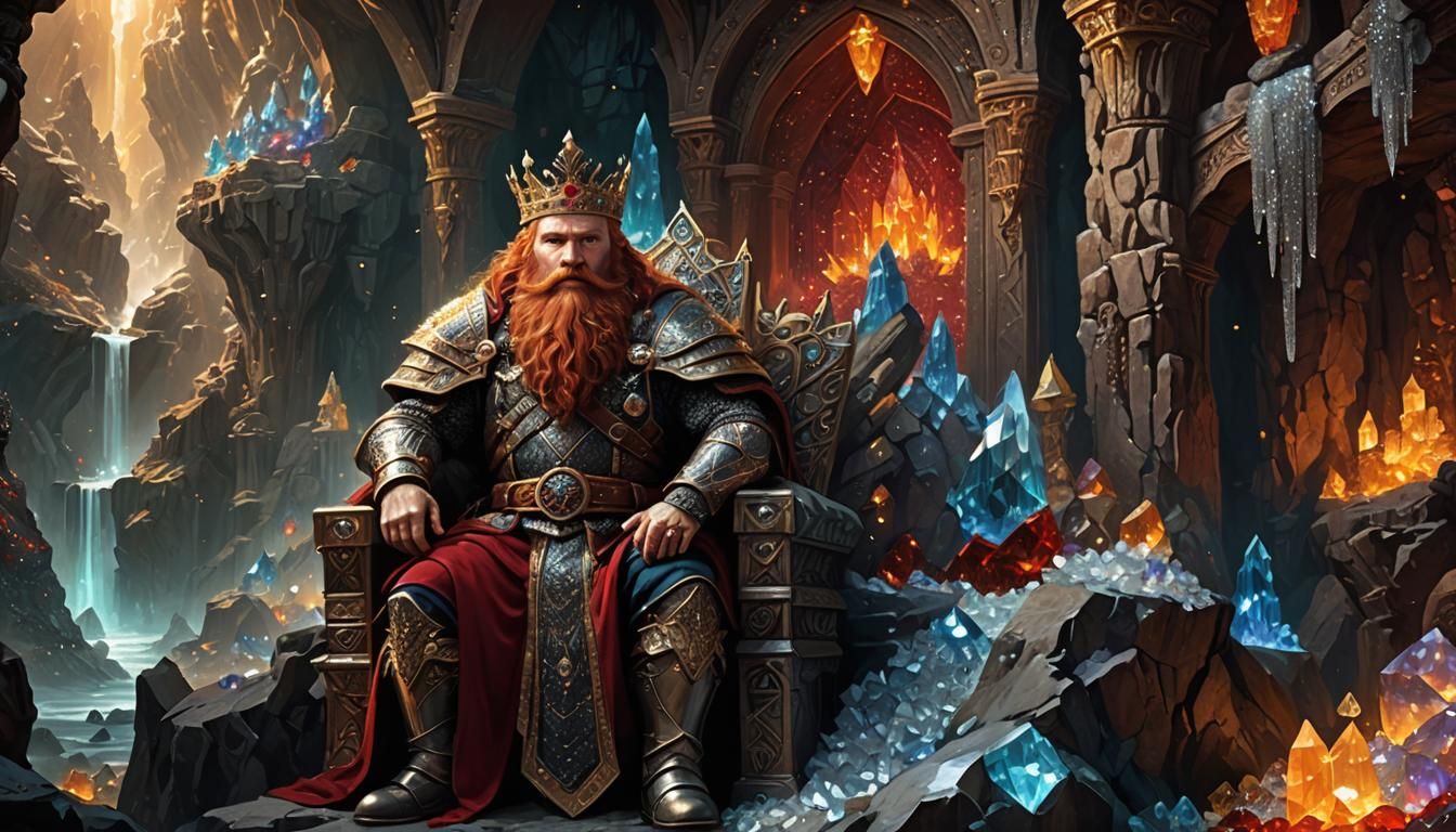The Dwarven King in the Crystal Throne Room