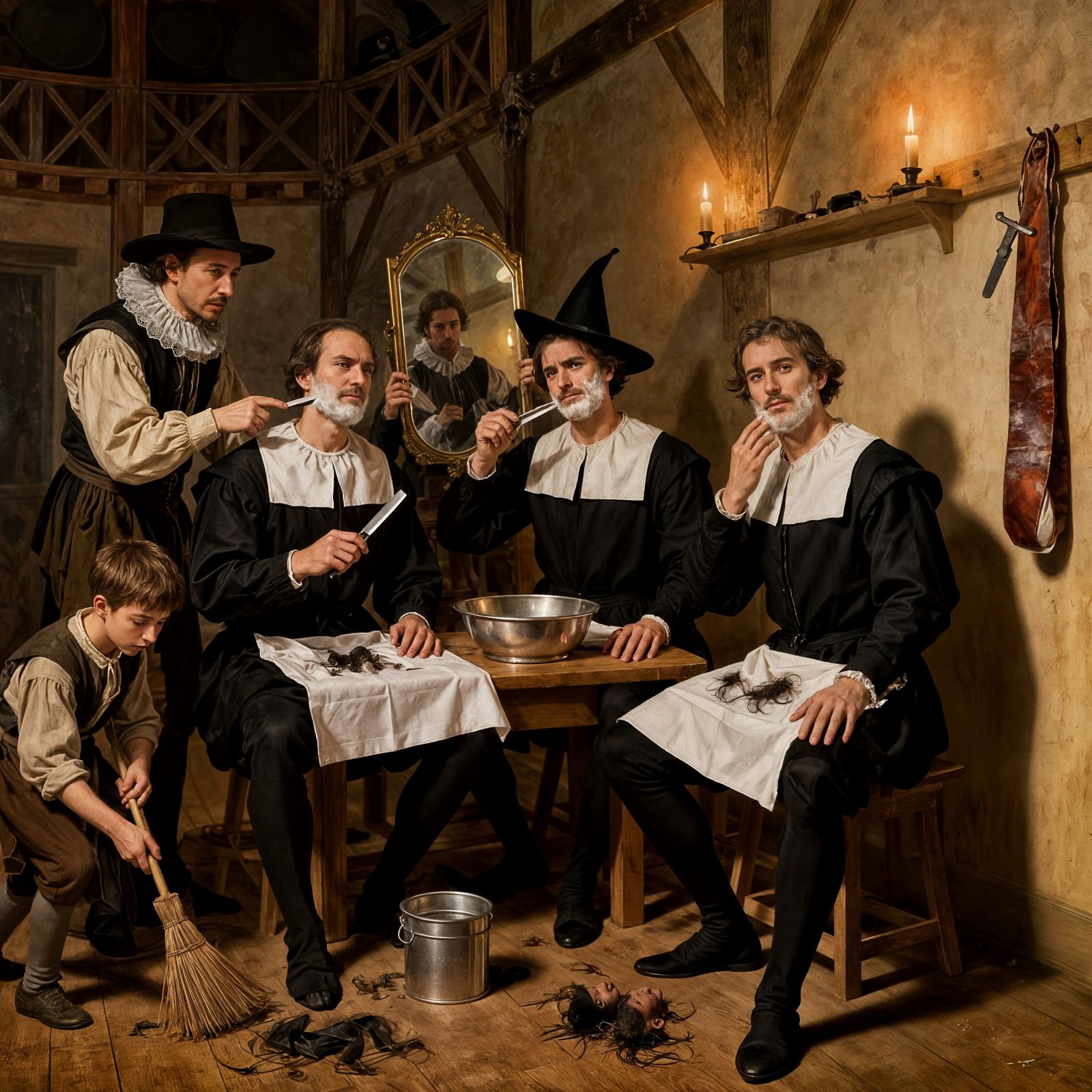 Actors Shave Wigs for Macbeth Premiere in Caravaggio Style