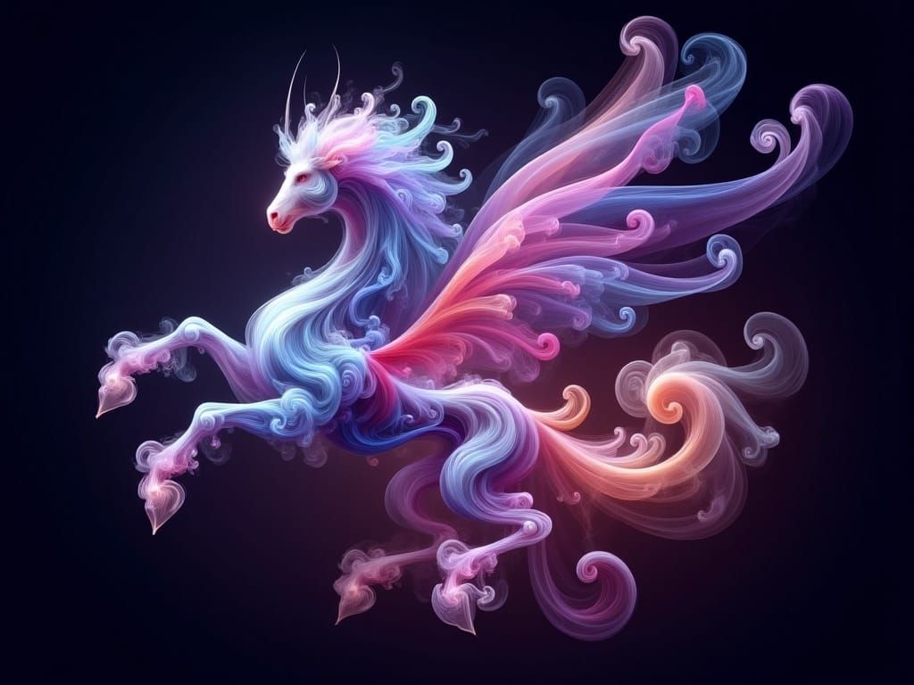 Mystical Pegasus in a Field of Opalescent Light
