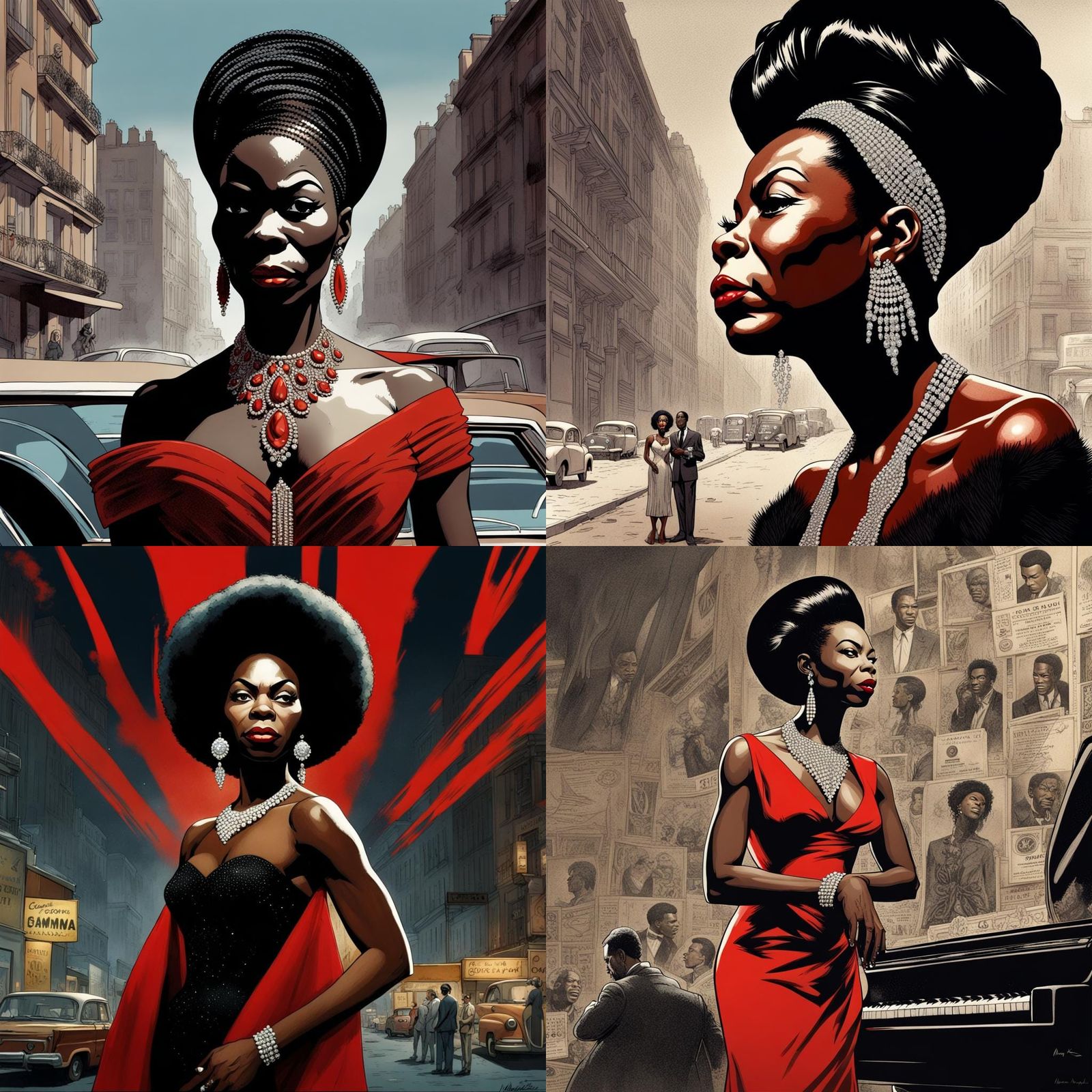 Nina Simone in Paris: Noir Comic Style