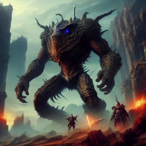 Epic 3D Titan Rendered with Dynamic Lighting