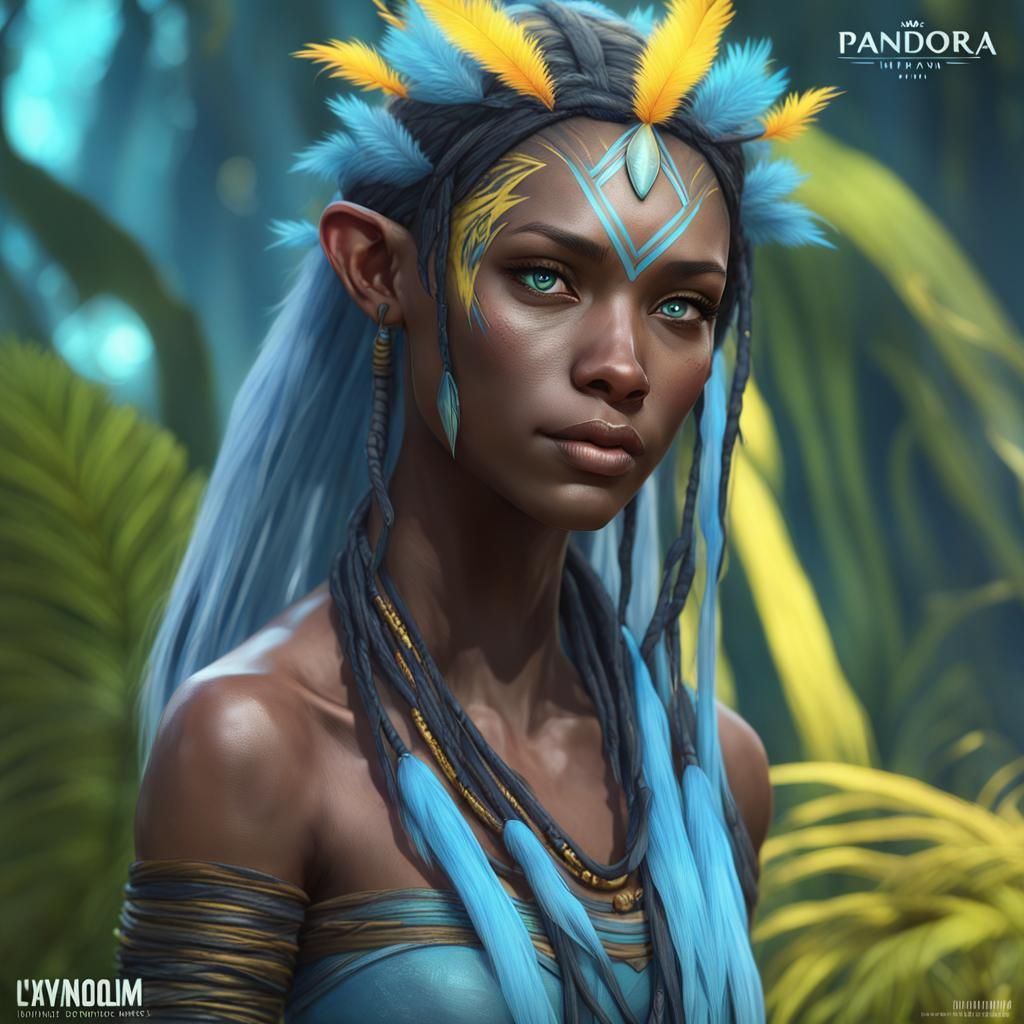 Liyanin She is a Na'vi and exploring the fantastic tropical world of Pandora 🌎 her body is light blue with dark blue st...