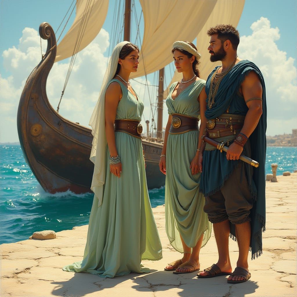 Hellenic Greek Naval Officers Stand Ready on the Dock