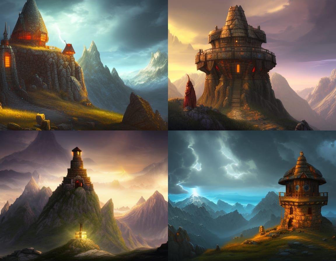 Dwarven Watch Tower Beacon in Epic Fantasy Style