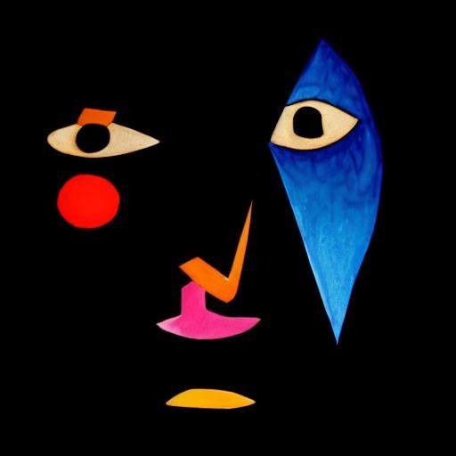 Colorful Cubist Ink and Watercolor Abstract Drawing