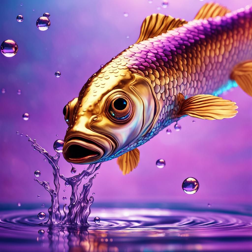 Brainfish Leaps: A Surrealism Close-Up in Oil