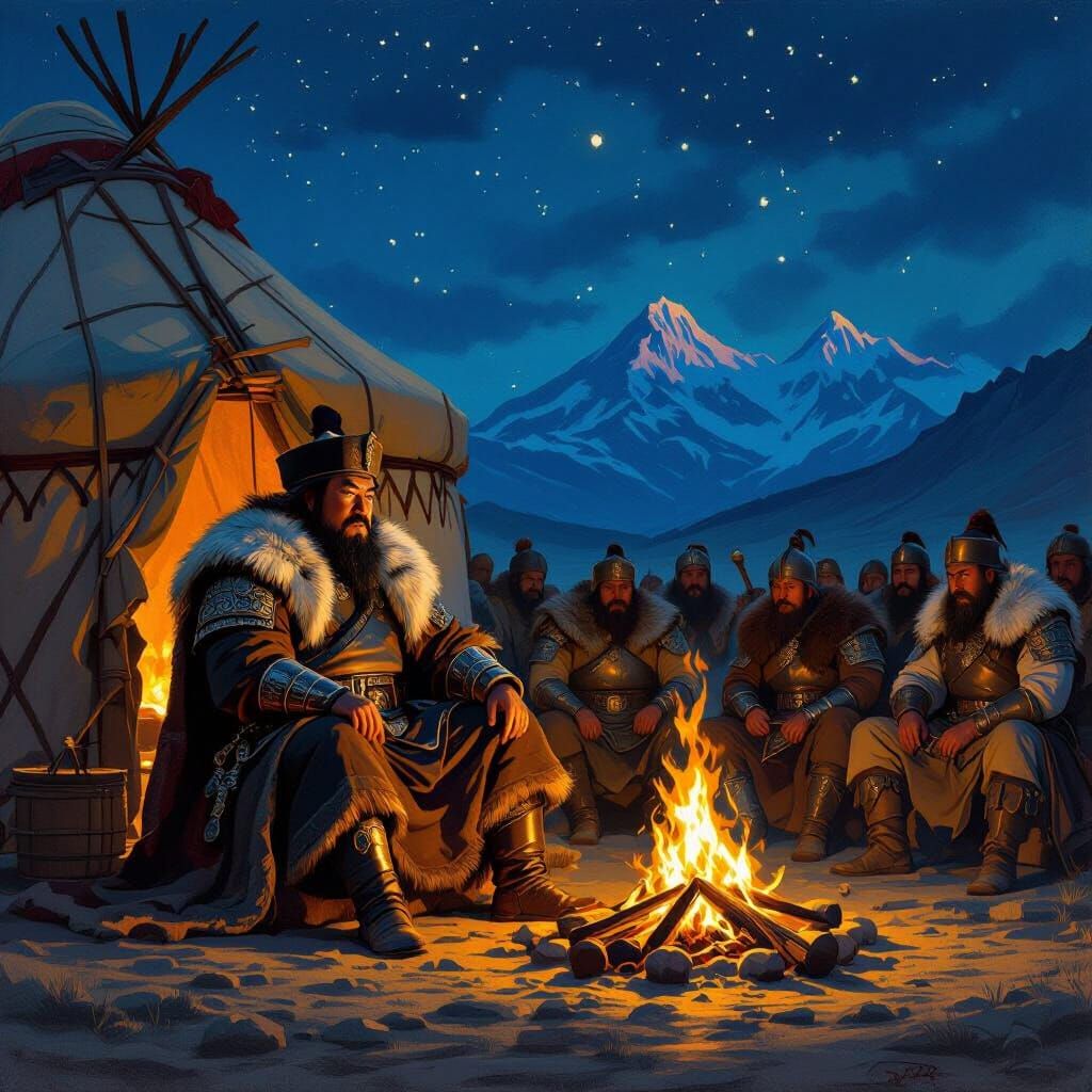 Genghis Khan and Leaders by Campfire