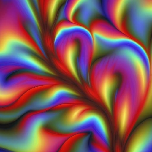 Rainbow Fractal Tree in Ethereal Hyperrealism