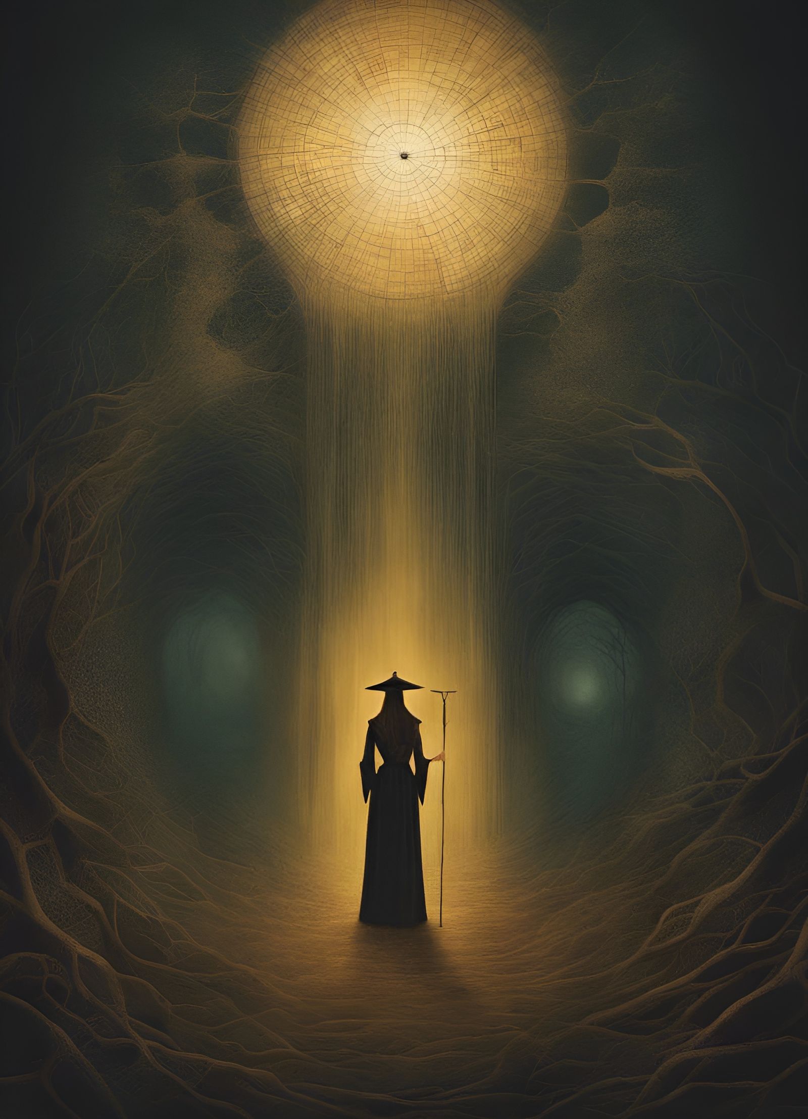 Witch Shattering Light in Dramatic Style