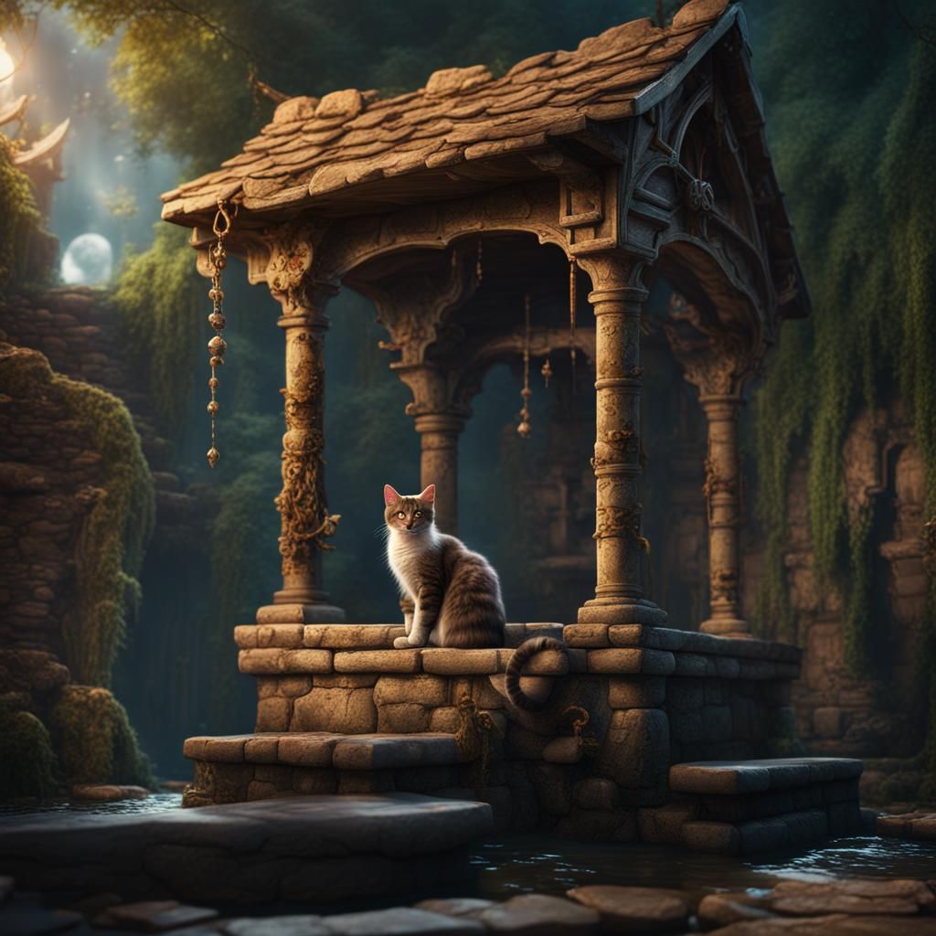 Cat's Desperate Escape from Wishing Well