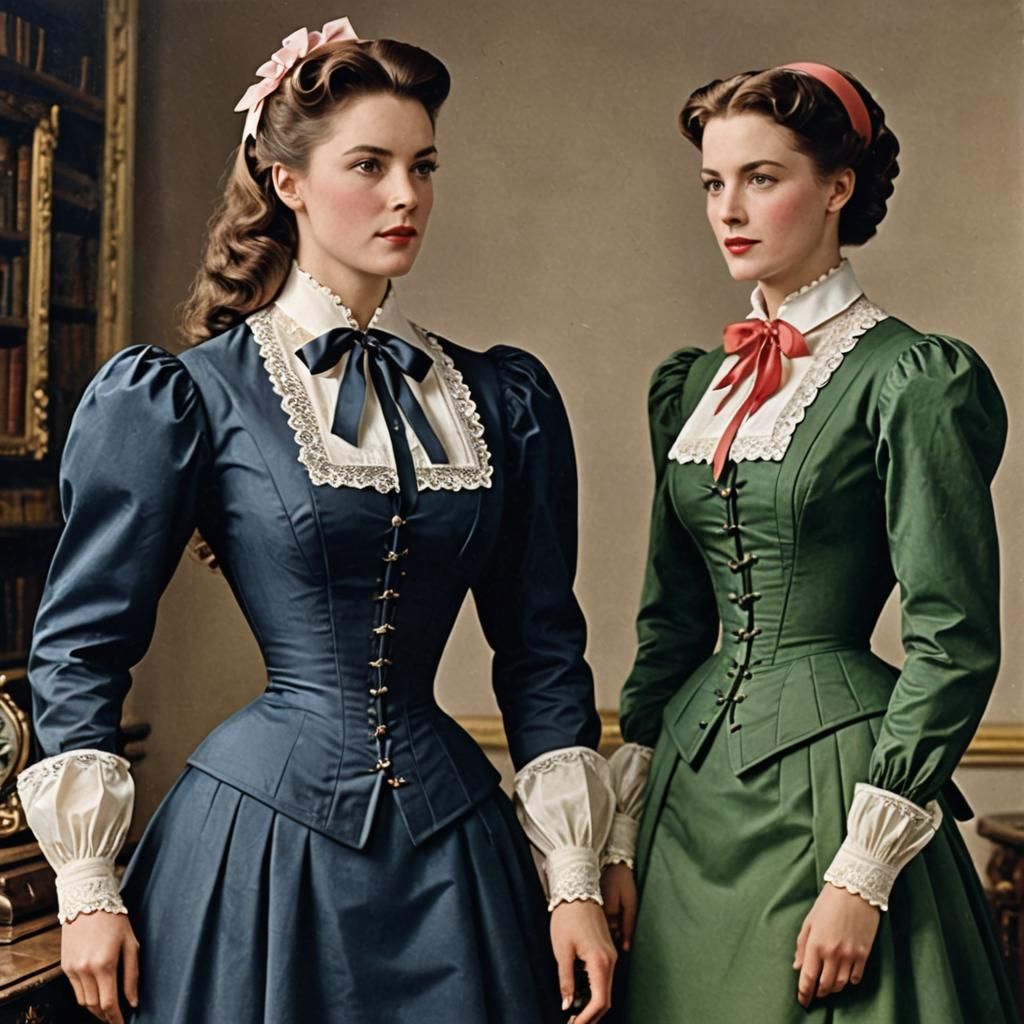 Elegant Women in Colorful Formal Attire