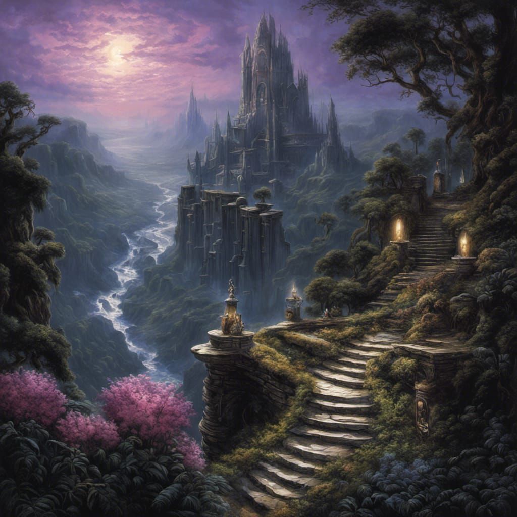 Lilac Lunar Labyrinth with Lily Lights