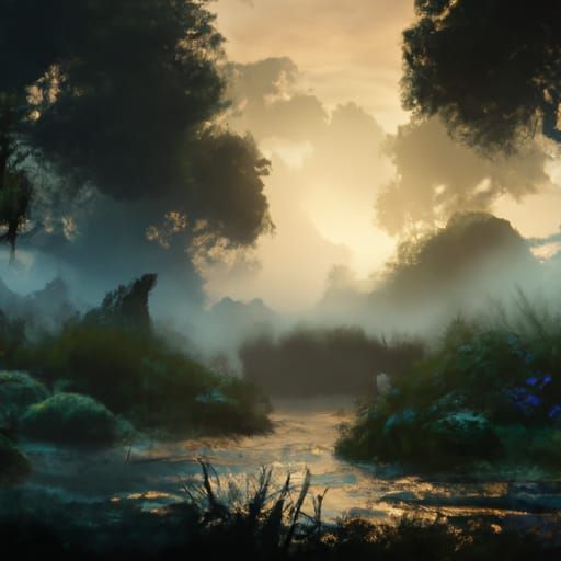 Ethereal Fantasy Landscape at Twilight