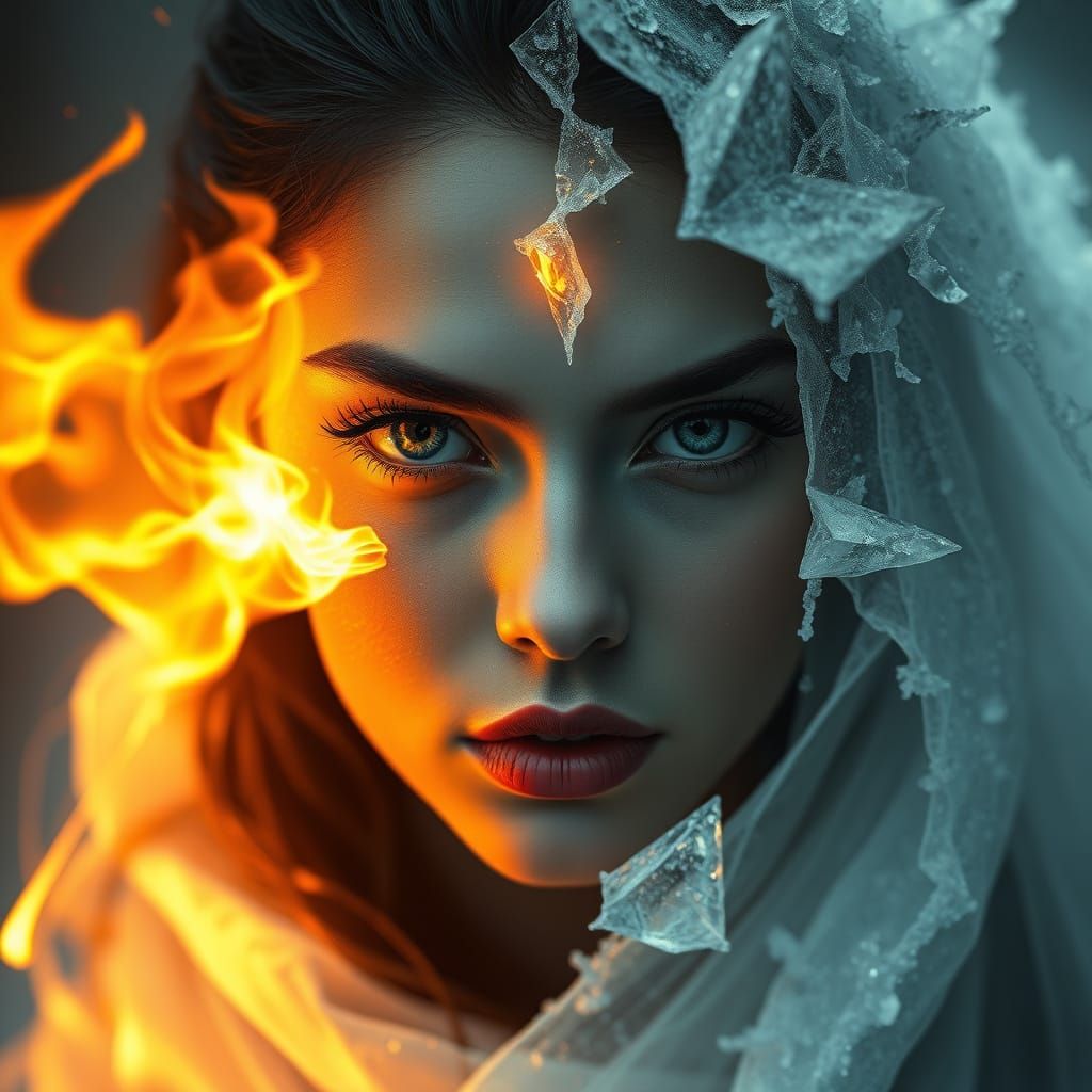 Dichotomous Goddess Embodies Harmony of Passion and Serenity...