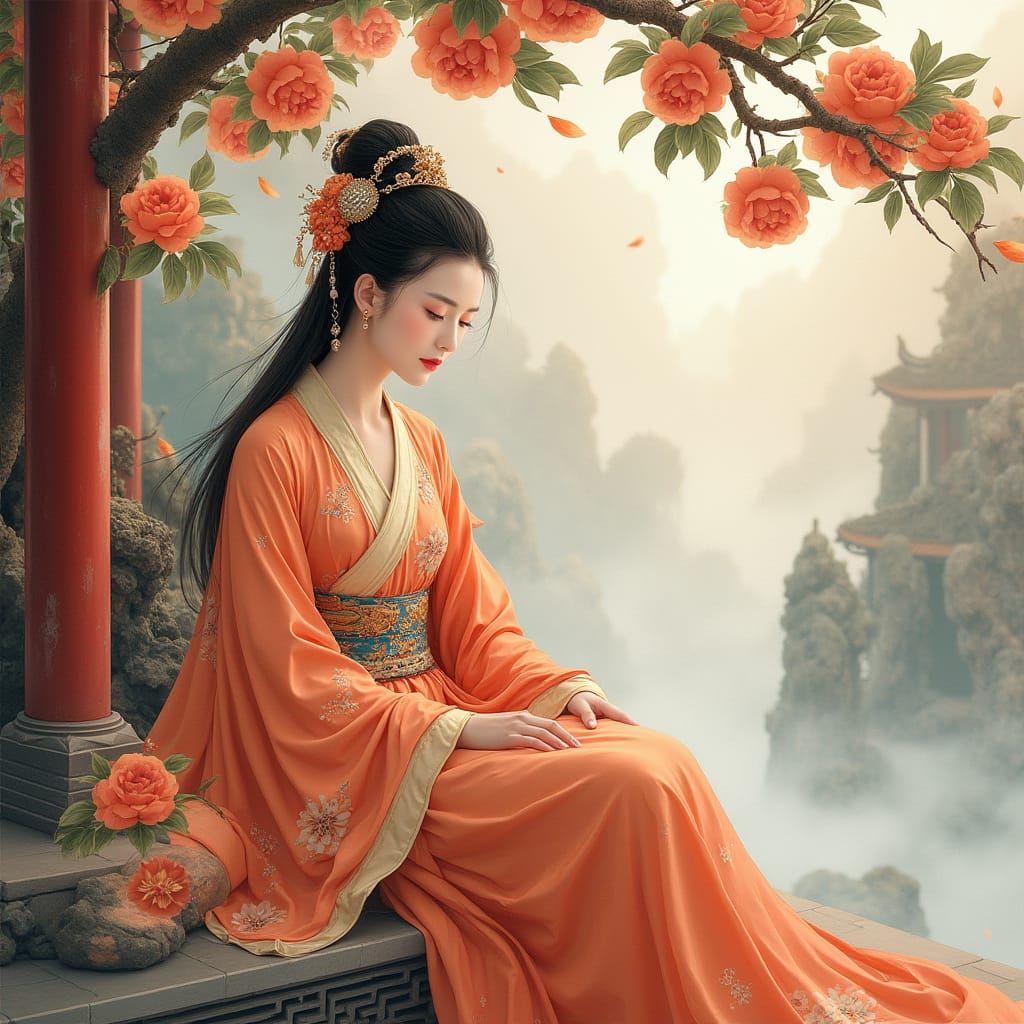 Xiwangmu in Traditional Chinese Palace Setting