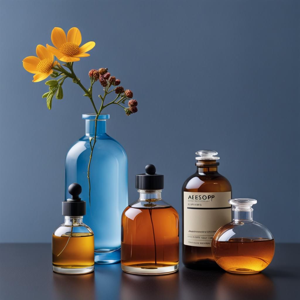 Abstract Azure and Amber Color Composition