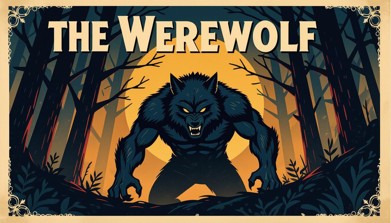 The Werewolf Book Cover in 1950s Advertising Style