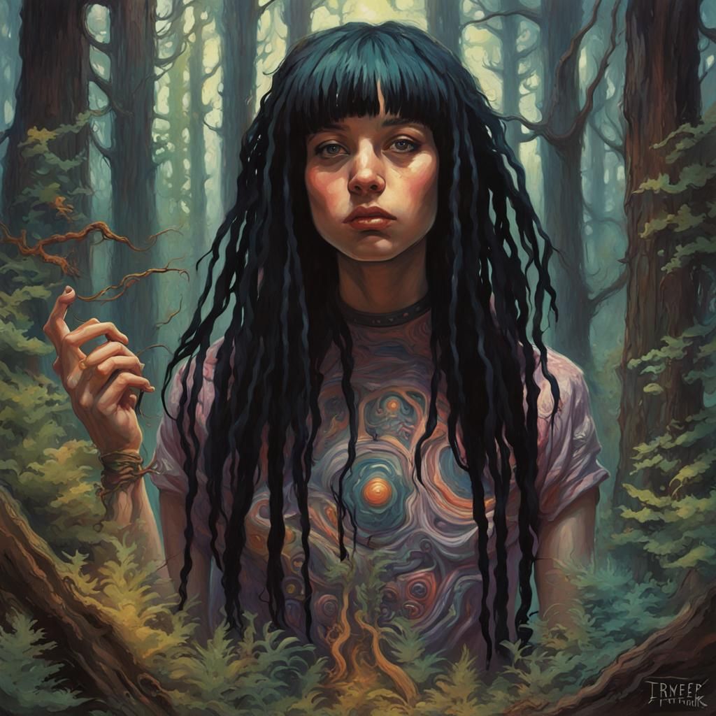 Girl Creates Psychedelic Forest Art: Sinister Style