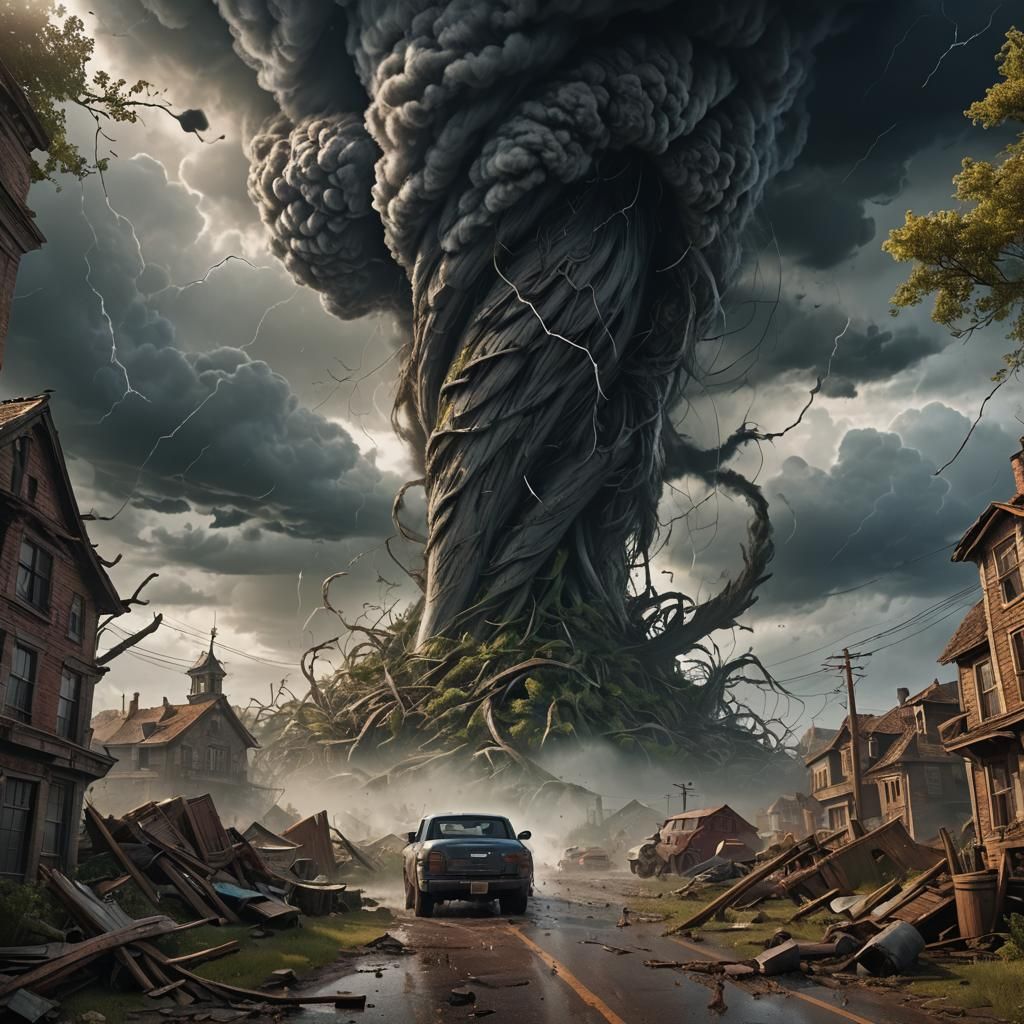 Detailed Matte Painting of a Fantastical Tornado