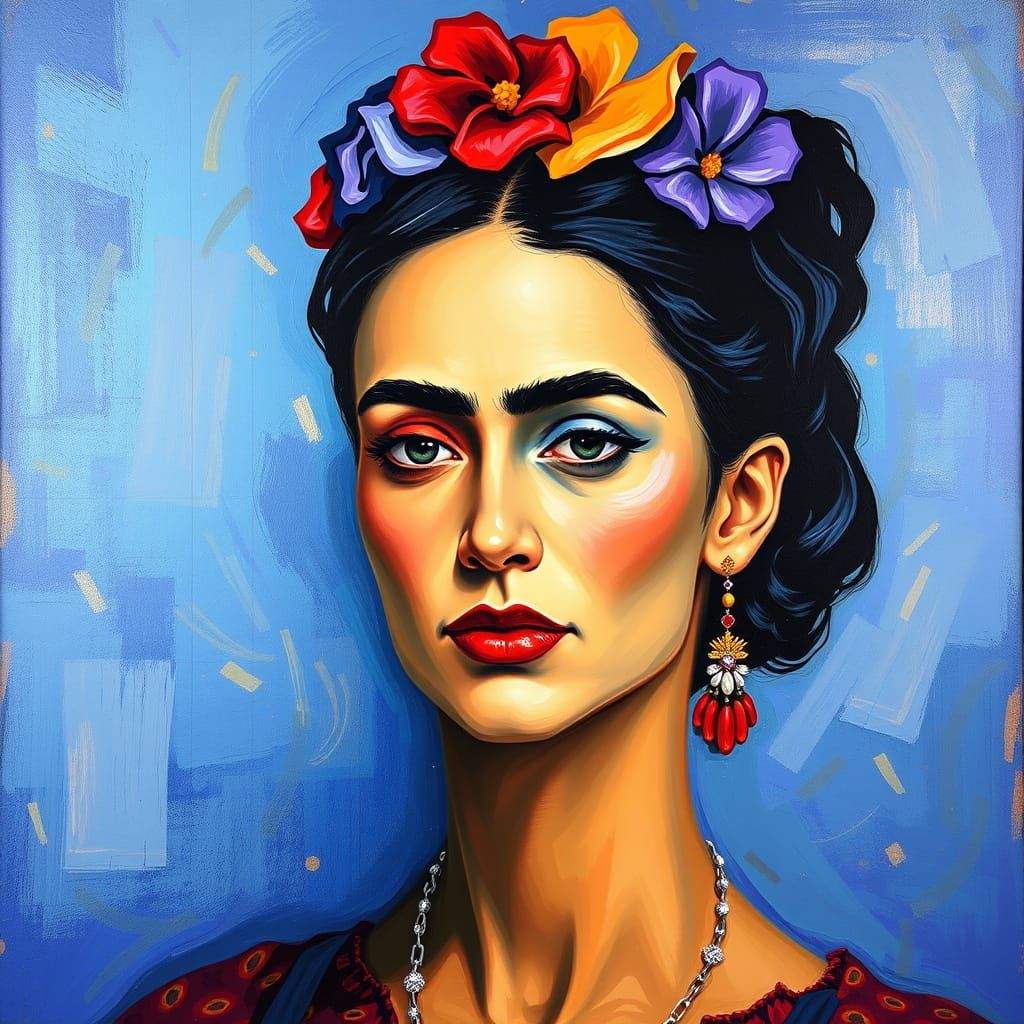 Surrealist Woman with Double Face in Vibrant Colors