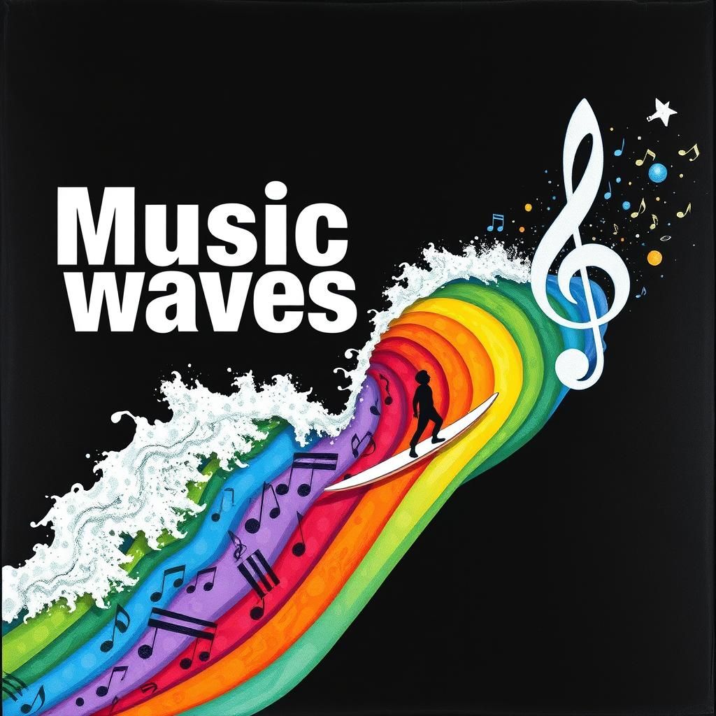 Psychedelic Rainbow Music Wave Album Cover