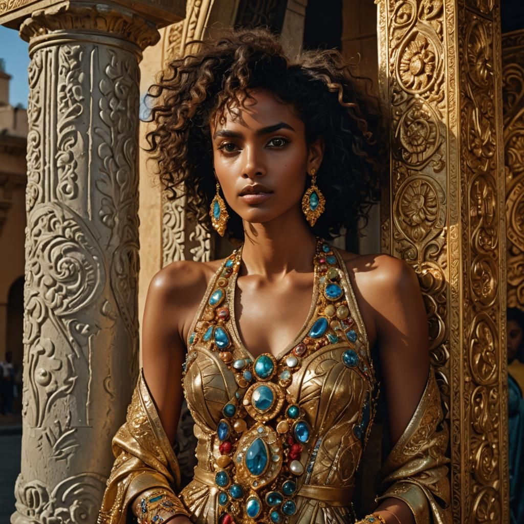Eritrean Model in Haute Couture, Annie Leibovitz Style